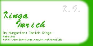 kinga imrich business card